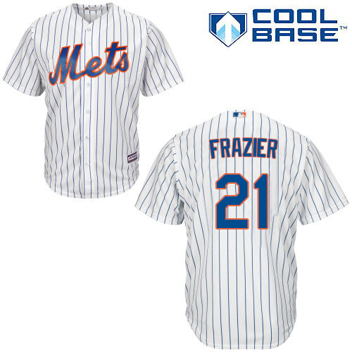 Mets #21 Todd Frazier White(Blue Strip) New Cool Base Stitched MLB Jersey